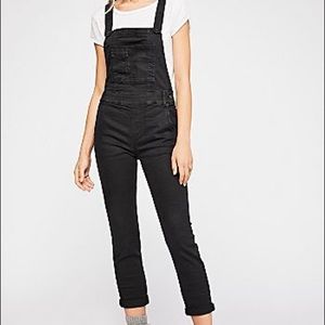 Free People Washed Denim Overalls